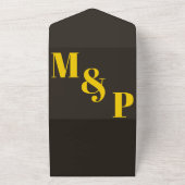 Rich Golden in Black Wedding Theme All In One Einladung (Außenbereich)