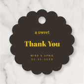 Rich Golden in Black Wedding Theme Geschenkanhänger (Rückseite)