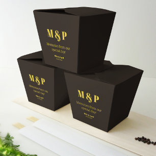Rich Golden in Black Wedding Theme Geschenkschachtel