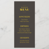 Rich Golden in Black Wedding Theme Menükarte (Vorderseite)