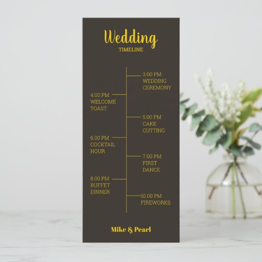 Rich Golden in Black Wedding Theme Programm (Stehend Vorderseite)