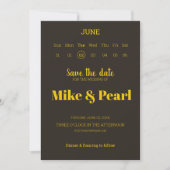 Rich Golden in Black Wedding Theme Save The Date (Vorderseite)