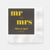 Rich Golden in Black Wedding Theme Serviette (Vorderseite)