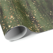 Rich Green and Gold Abstrakt Sparkle Muster Geschenkpapier (Rolleneckpunkt)