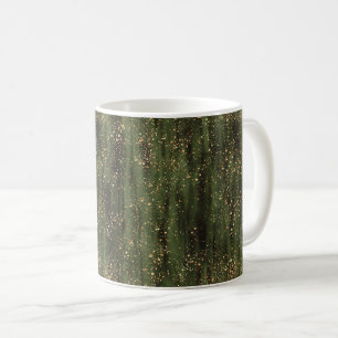 Rich Green and Gold Abstrakt Sparkle Muster Kaffeetasse