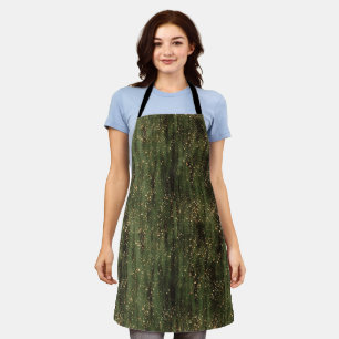 Rich Green and Gold Abstrakt Sparkle Muster Schürze