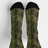 Rich Green and Gold Abstrakt Sparkle Muster Socken (Oben)