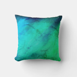 Rich Green Blue Abstrakt Galaxy Throw Kissen