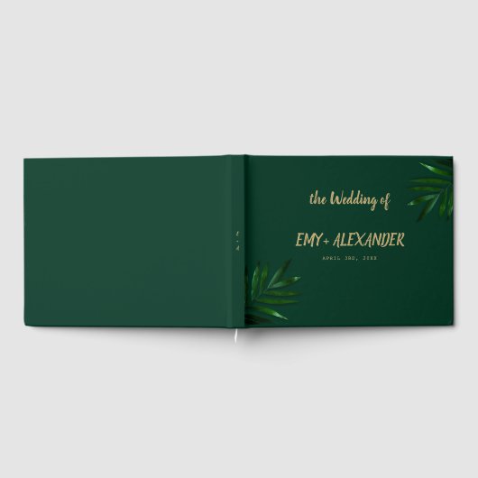 Rich Green Golden Theme Gästebuch (Voll)