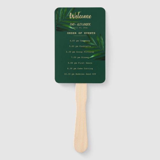 Rich Green Golden Theme Programm Fächer (Vorderseite)