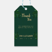 Rich Green Golden Wedding Theme Geschenkanhänger (Rückseite)