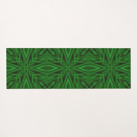 Rich Green Modern Fraktal Patches Yogamatte (Rückseite (Horizontal))