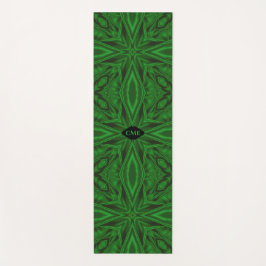 Rich Green Modern Fraktal Patches Yogamatte