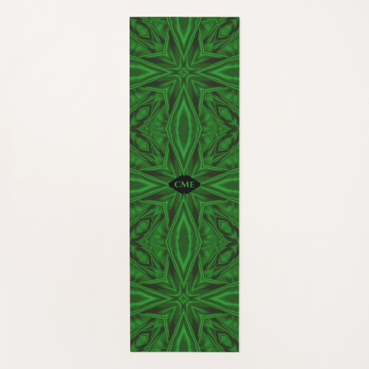 Rich Green Modern Fraktal Patches Yogamatte (Vorderseite)