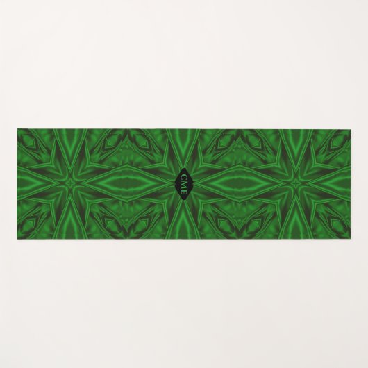 Rich Green Modern Fraktal Patches Yogamatte (Vorderseite (Horizontal))