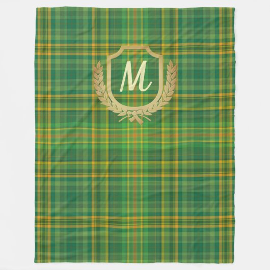 Rich Green Tartan (Kariert) Custom Fleecedecke (Vorderseite)