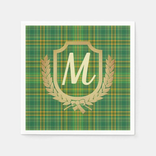 Rich Green Tartan (Kariert) Custom Serviette (Vorderseite)