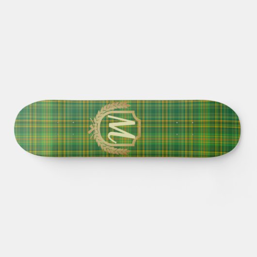 Rich Green Tartan (Kariert) Custom Skateboard (Horizontal)