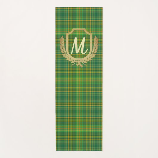 Rich Green Tartan (Kariert) Custom Yogamatte (Vorderseite)