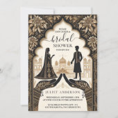 Rich Hindi Henna Mehndi Indian Style Brautparty Einladung (Vorderseite)