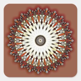 Rich Kupfer mandala Quadratischer Aufkleber