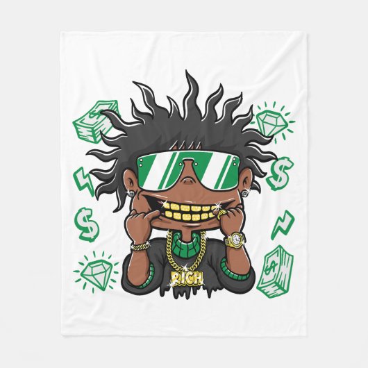 Rich Liebe Kleidung - Tragen Sie Ihre Werte Fleecedecke (Vorderseite)