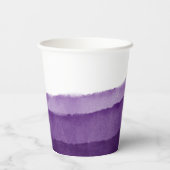 Rich Lila Ombre Watercolor Wedding | Dusche    Pappbecher (Rückseite)