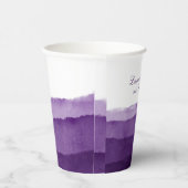 Rich Lila Ombre Watercolor Wedding | Dusche    Pappbecher (Rechts)
