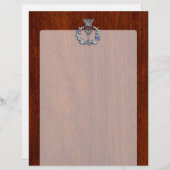 Rich Mahogany Wood Scottish Thistle Print (Vorne/Hinten)