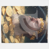 Rich Man Rune Fleece Blanket |Feoh Fehu Viking (Vorderseite (Horizontal))