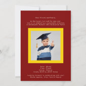 Rich Maroon Yellow High School Photo Grad Ankündigung (Rückseite)