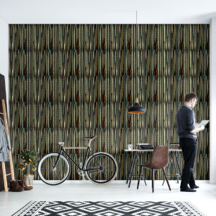 Rich mehrfarbiges Holzdesign Tapete
