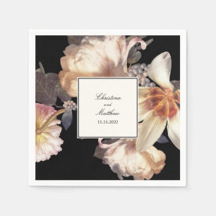 Rich Moody Floral Elegant Wedding Serviette