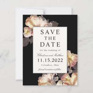 Rich Moody Floral Save the Date mit Foto auf der R