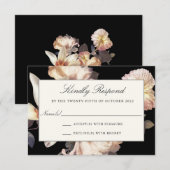 Rich Moody Floral Wedding RSVP Karte (Vorne/Hinten)