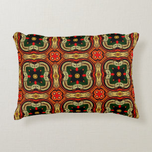 Rich Muster rot, gelb und beige Boho Dekokissen
