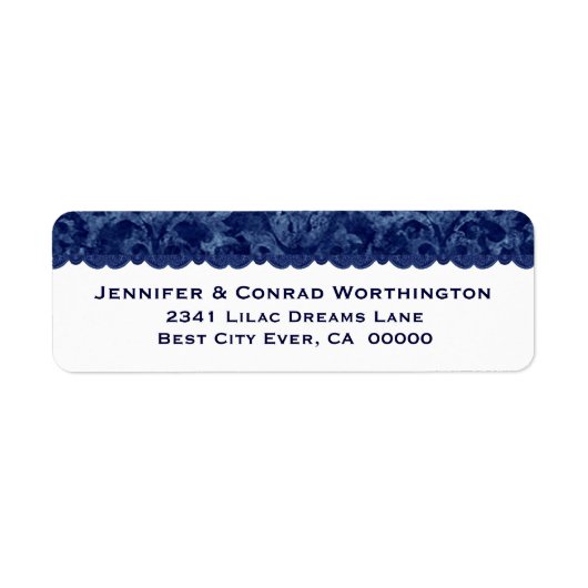 Rich Navy Blue Grunge Damask Wedding V03 (Vorne)