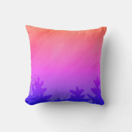 Rich Orange Lila Gradient Night Sky Trees Dekorati Kissen