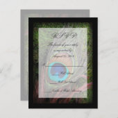Rich Peacock Feather mit Green Moss UAWG Reply Einladungspostkarte (Vorne/Hinten)
