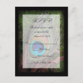 Rich Peacock Feather mit Green Moss UAWG Reply Einladungspostkarte (Vorderseite)