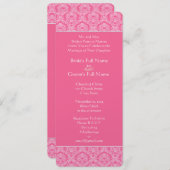 Rich Pink Damask Wirbel Hochzeit Einladung (Vorne/Hinten)