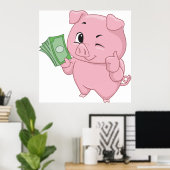 Rich Pink Pig Poster (Heimbüro)