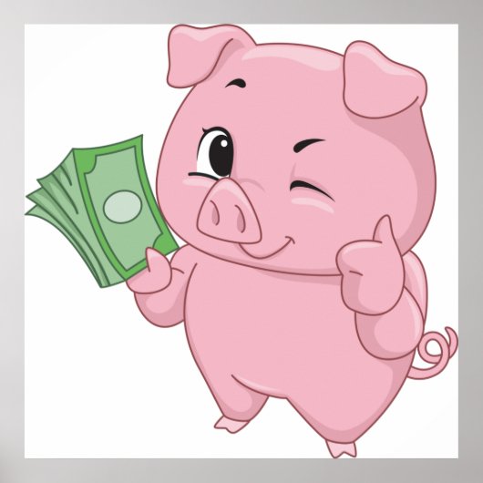 Rich Pink Pig Poster (Vorne)