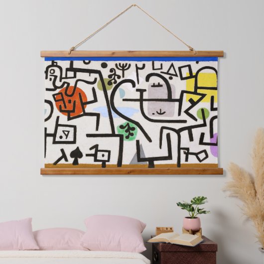 Rich Port (ein Reisebild, 1938) von Paul Klee Wandteppich Mit Holzrahmen (Schlafzimmer)