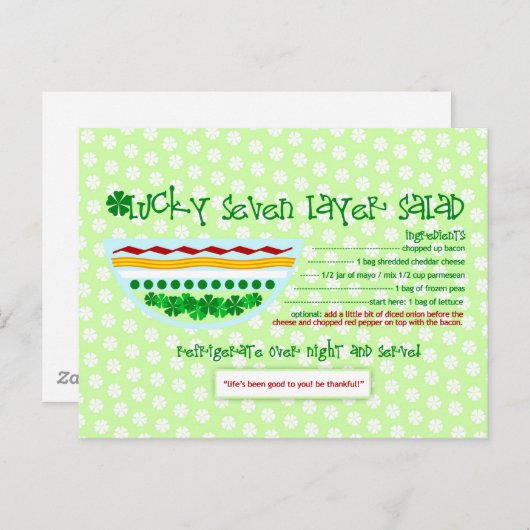 Rich Recipes LUCKY SIVEN LAYER SALAD Postkarte (Vorne/Hinten)