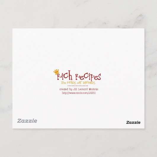 Rich Recipes LUCKY SIVEN LAYER SALAD Postkarte (Rückseite)