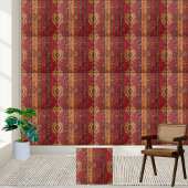 Rich Red and Gold African Design Tile Fliese