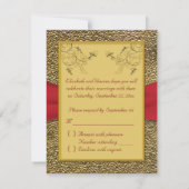 Rich Red and Gold RSVP Card (Rückseite)