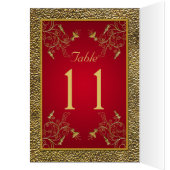 Rich Red and Gold Tischnummer Card (Innen (Links))