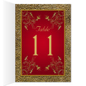 Rich Red and Gold Tischnummer Card (Innen (Rechts))